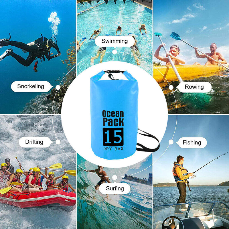 #A Waterproof Dry Bag Pack Sack Swimming Rafting Kayaking River Trekking Floatin