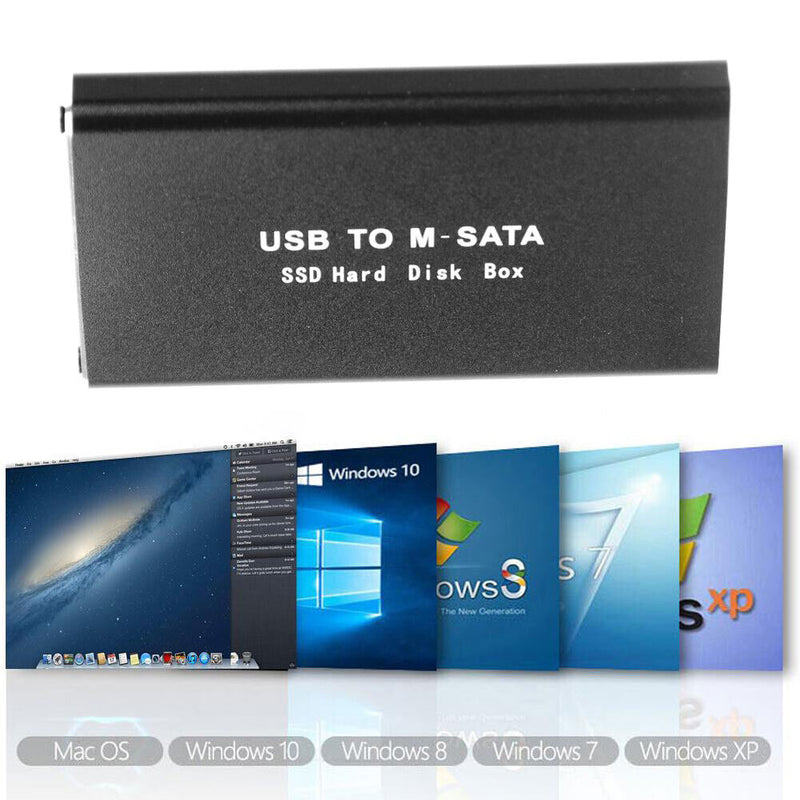 HDD Enclosure Mobile HDD Case mSATA to Type-C 3.1 Adapter SSD Disk Box Tools