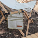 Chair Side Storage Bag Pocket Armrest Hanging for Outdoor Camping (Beige) Newly