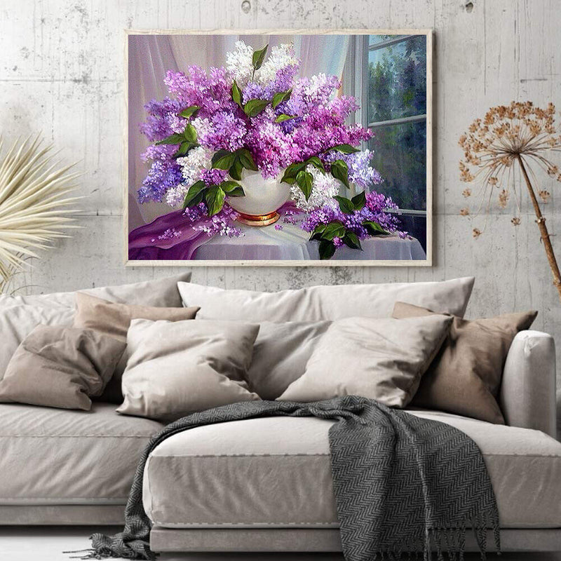 5D DIY Full Square Drill Diamond Painting Flower Pattern Mosaic Kit Home Cr