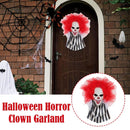 Horror Clown Garland Door Hanging Garland Decor Halloween for Festival Party`