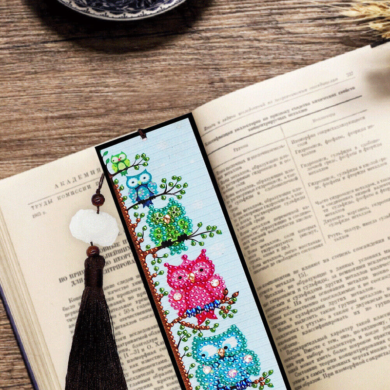 Diamond Painting 5D DIY Special Shaped Art Mosaic Leather Tassel Bookmarks Newly