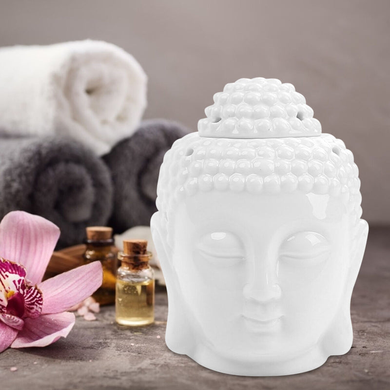 Essential Oil Burner Diffuser, Ceramic Buddha Head Aroma Candle Holders Newly