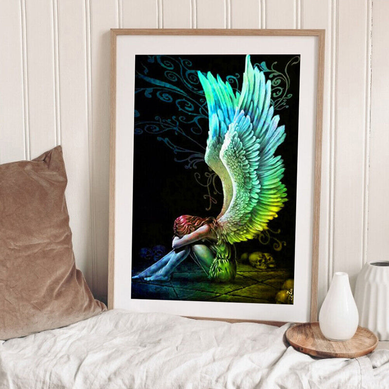 5D DIY Full Round Drill Diamond Painting Winged Angel Home Crafts Mosaic Kit