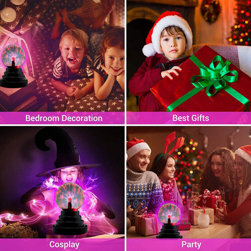 3 inch Plasma Ball Light Sphere USB Touch Voice Sensor Christmas Kids Gift Newly