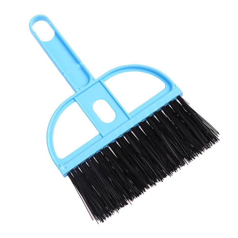 Mini Desktop Plastic Sweep Cleaning Brush Small Broom Dustpan Set (Blue) Newly