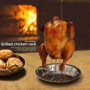 Roast Chicken Holder Steel Roaster Rack BBQ Stand Grill V7X0 Pan 19*17cm. T2E8