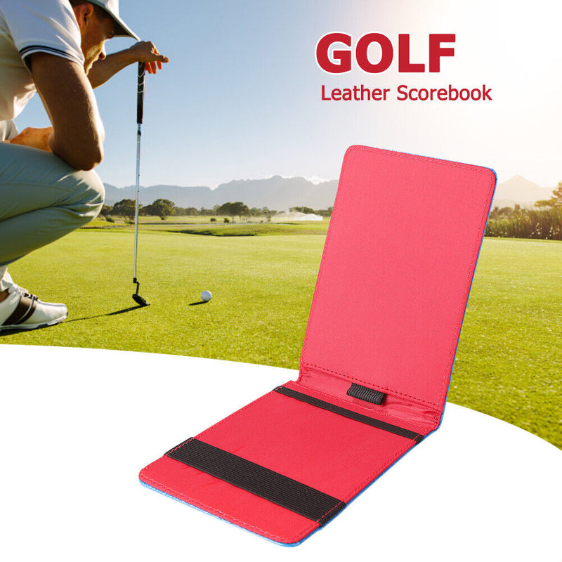 PU Crocodile Golf Leather Scorebook Wallet Score Card Pocketbook (Blue) Newly