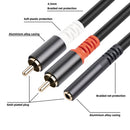 3.5mm Female to 2 RCA Male Audio Cable Splitter Adapter for MP3 Player Amplifier