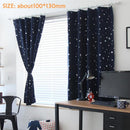 4pcs 100x130cm Full Blackout Shading Stars Curtains Hook Grommet Dark Blue