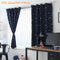4pcs 100x130cm Full Blackout Shading Stars Curtains Hook Grommet Dark Blue