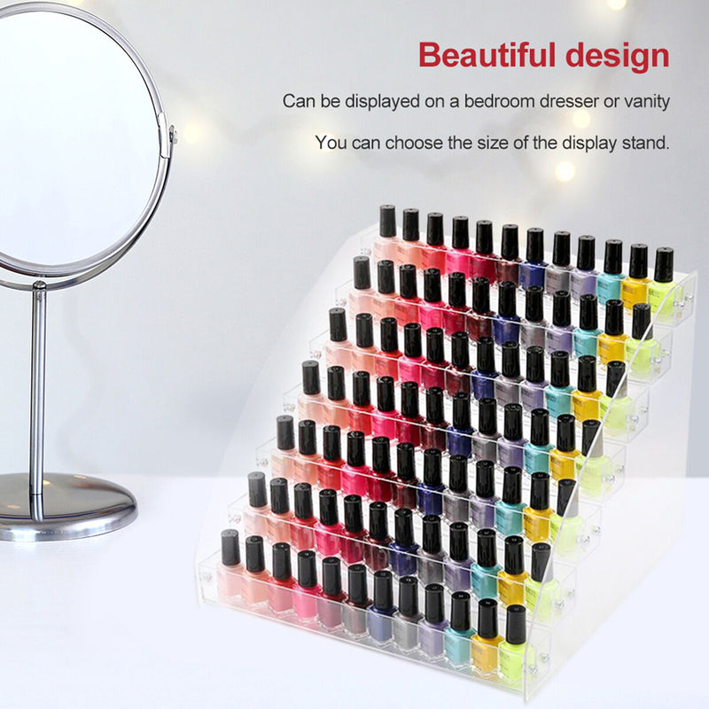 Neckip Large 2-7 Story Acrylic Nail Polish Stand for Up to 84 Nail Polish - Cosme