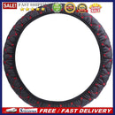 Elastic Black/Red Embroidered Cover for 38cm Diameter Car Steering Wheel