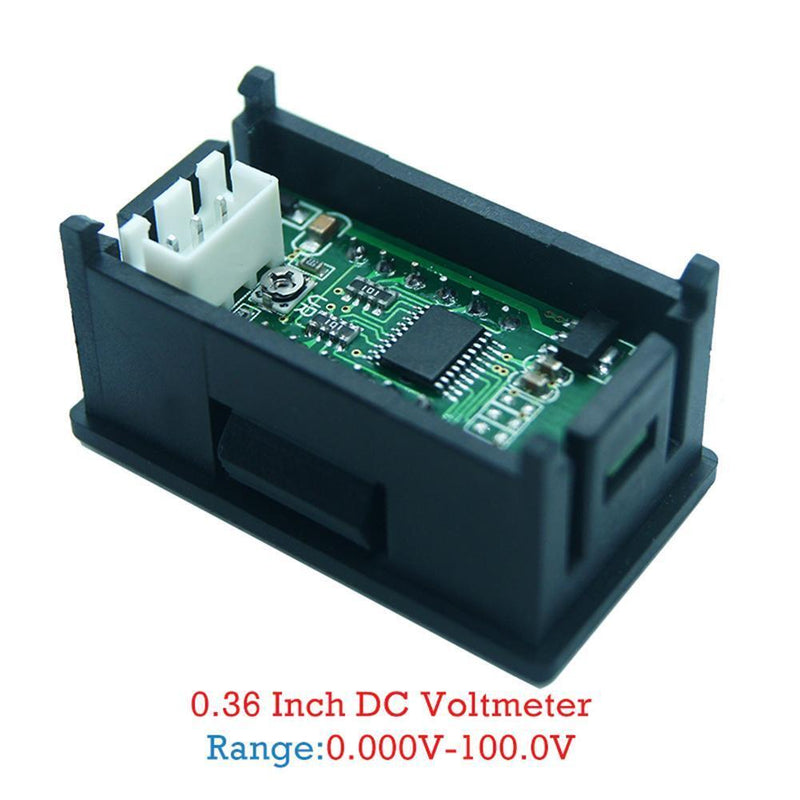 Mini LED Display 4 Bits 0-100V Voltmeter Panel Volt Voltage Meter (0.36inch