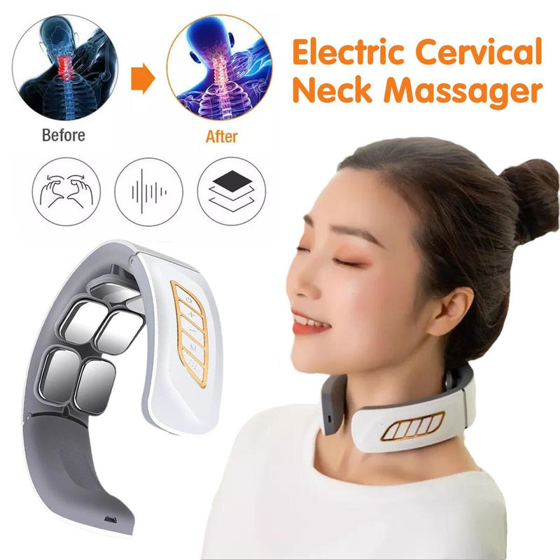 Heating Electric Cervical Neck Massager Shoulder Musle Relax Pain Relief~