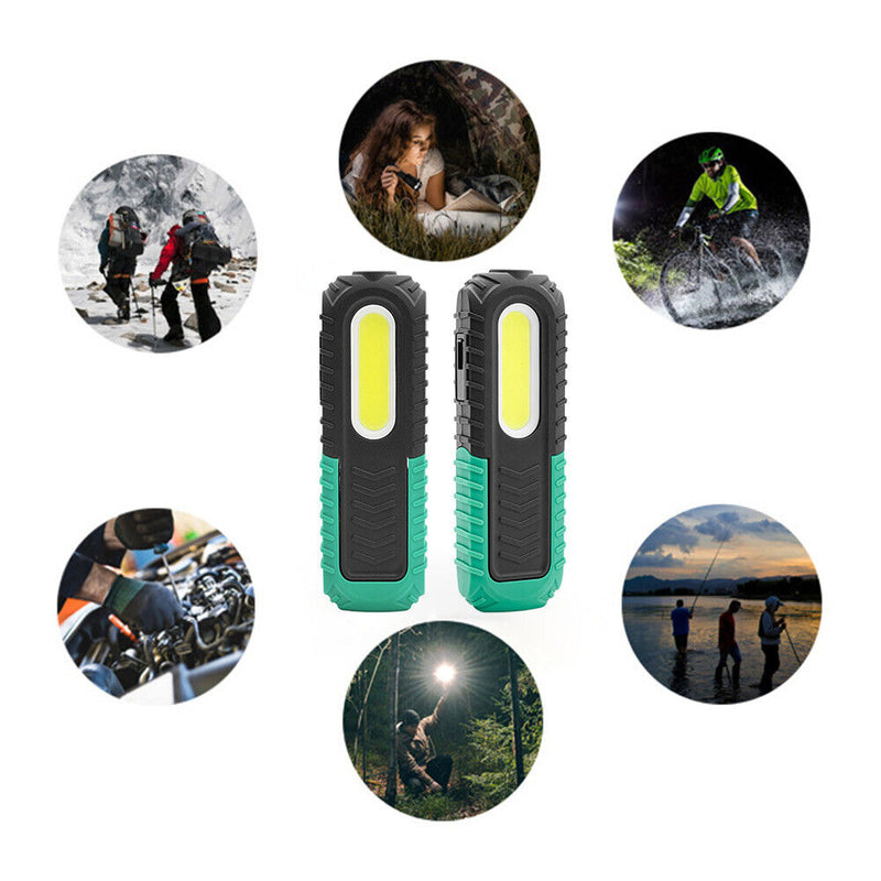 COB LED Foldable Flashlight Torch Portable Emergency Car Inspection Work Ligh