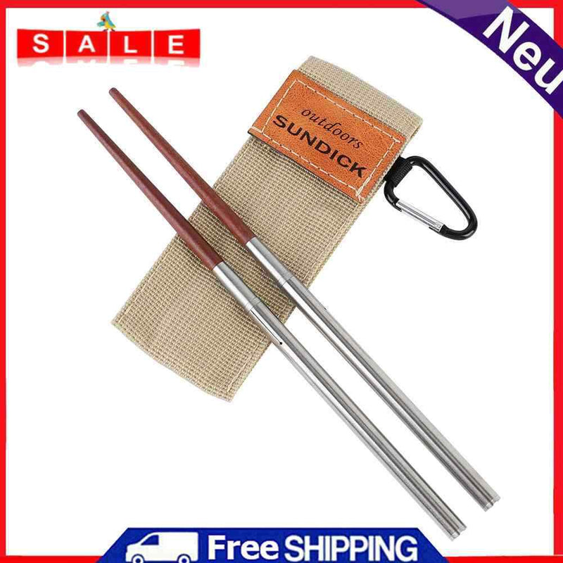 Chopsticks Aluminum Pen Shape Shell Stainless Steel Folding Travel Chopsticks