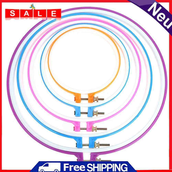 5pcs Plastic Cross Stitch Hoop Ring Craft Sewing Machine Embroidery Frame