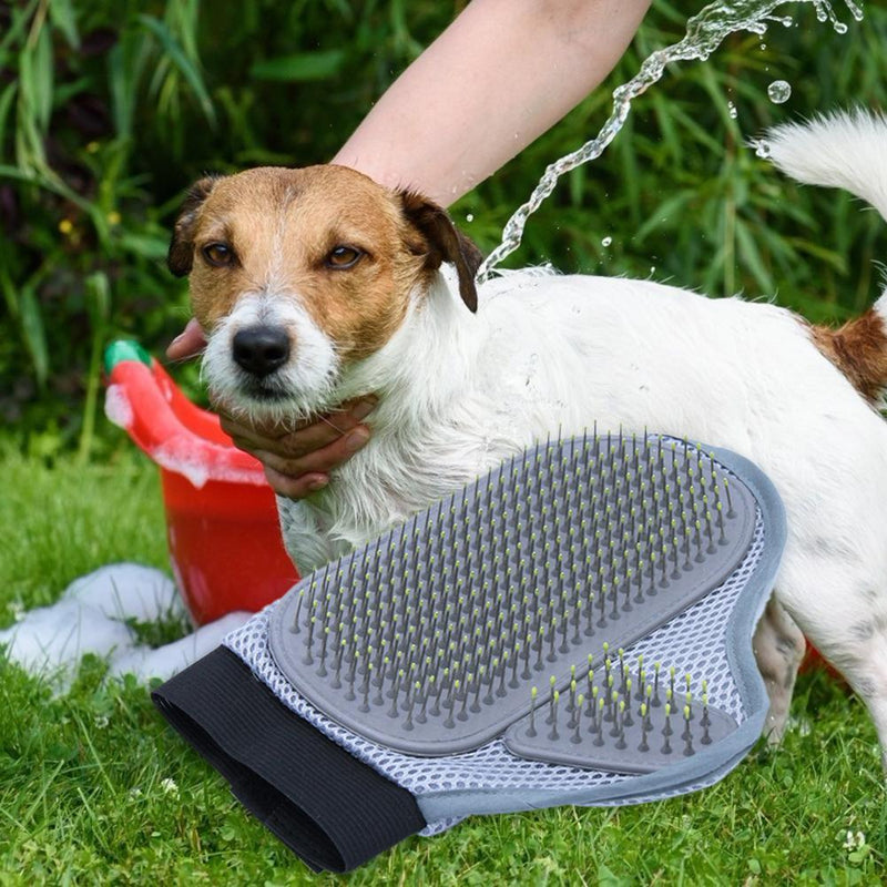 Pet Dog Cat Palm Shape Grooming Bath Brush Comb Massage Hair Rubber Glove Newly