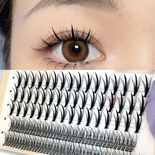 DIY Individual Eyelashes Thick Sandwich&Fish Tail Mix Styles False Eyelashes