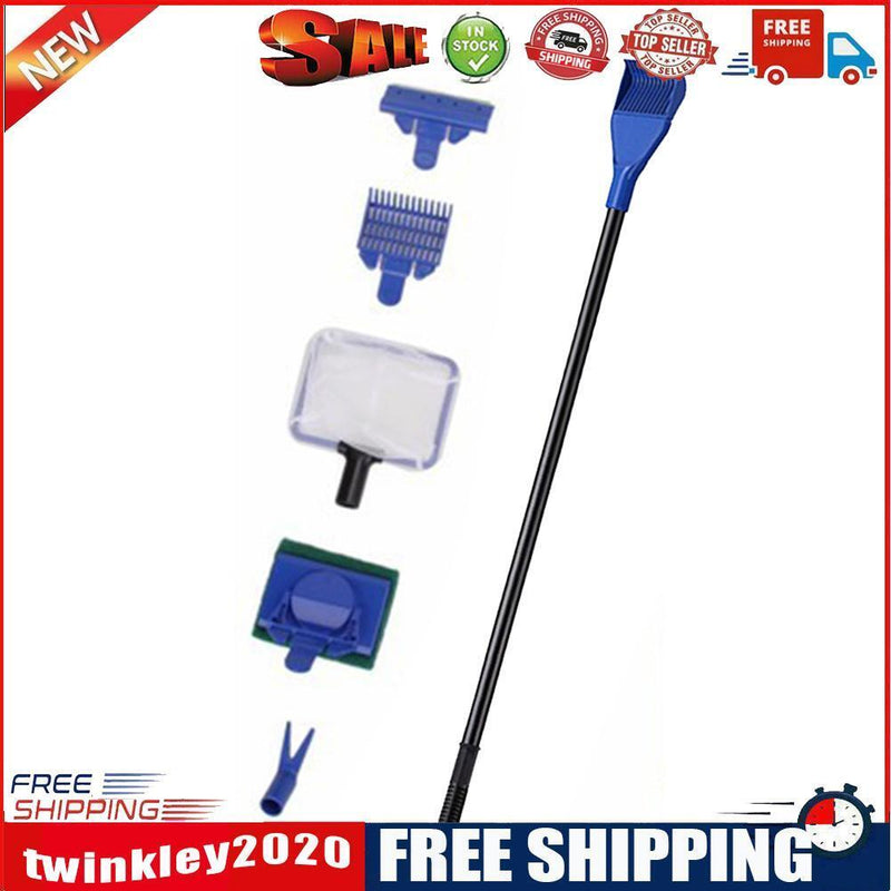 Fish Net Gravel Rake Scraper Aquarium Cleaning Tool (5 in 1 Non-adjustable)