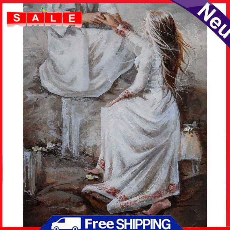 Girl Priest Oil Paint By Numbers Wall Art Posters Picture Craft Kit Home Gift