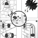 Chimney Cleaning Brush Rods w/ Brush Head Extendable Drill Cleaner (14pcs) Newly