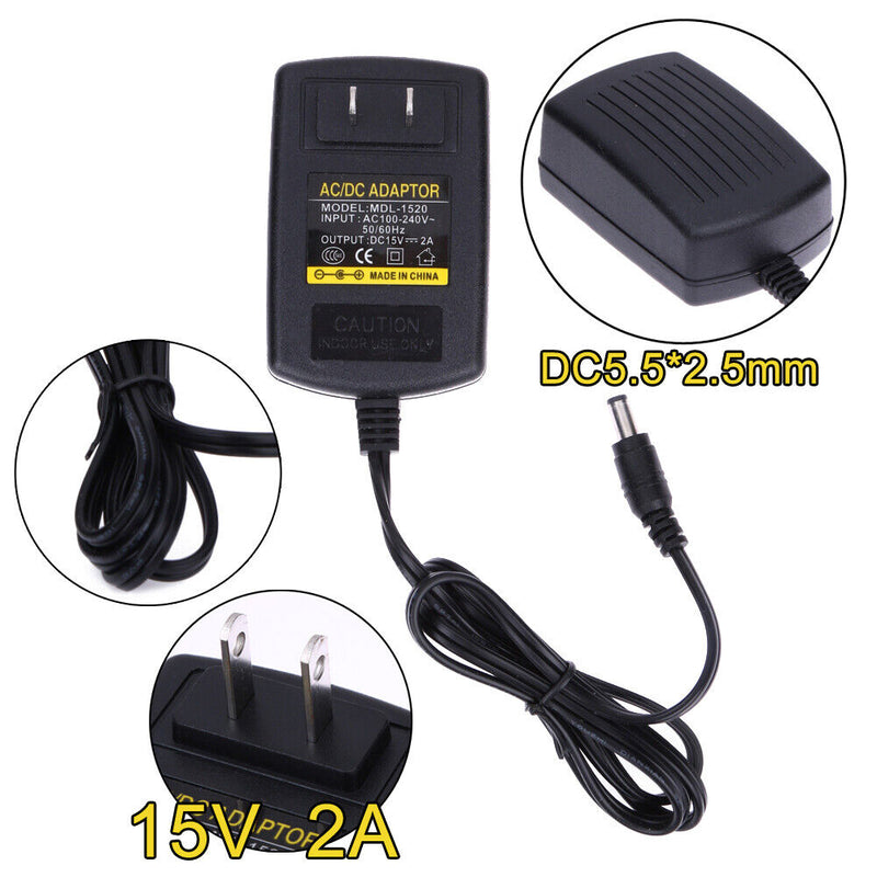 DC15V 2A Adapter AC 100V-240V to DC 15V Converter Power Supply Adapter
