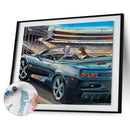 DIY Canvas Paint By Numbers Set Oil Hand Painted Girl Driving Drawing Kits Craft