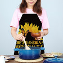 Linen Sunflower Print Aprons Unisex Household Cooking Tool Cleaning Accessories