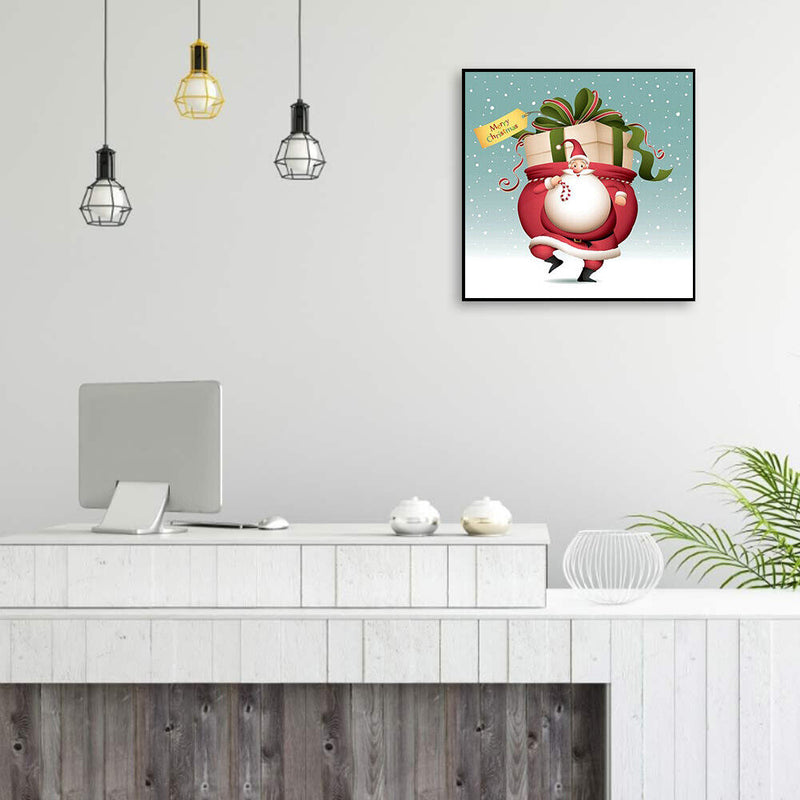 Frameless Oil Paint By Numbers Santa Claus DIY Canvas Picture Craft Kit