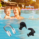 Soft Silicone Swimming Earplugs Nose Clip Set Soundproof Ear Plugs (Black) Newly