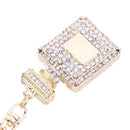Rhinestone Crystal Perfume Bottle Key Ring Keychain Bag Pendant for Girls