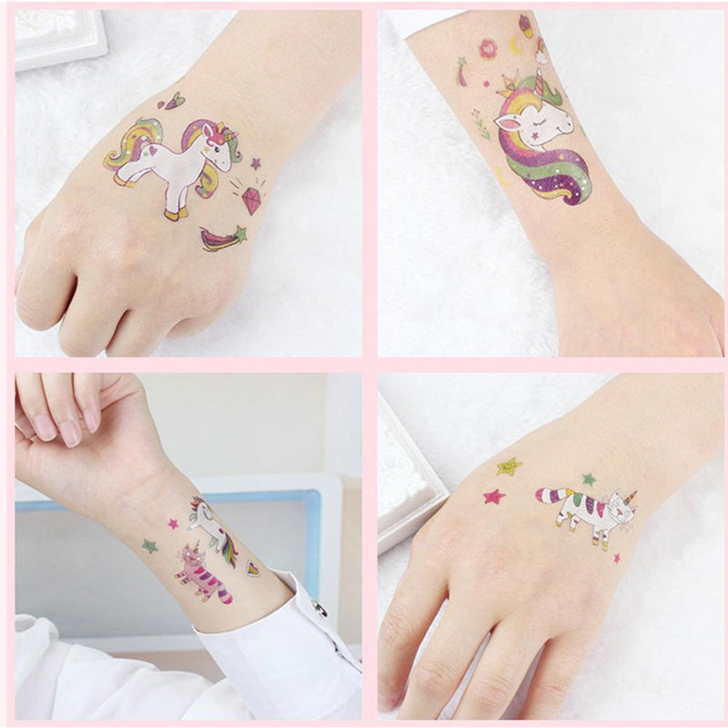 12pcs Cartoon Horse Waterproof Temporary Tattoo Stickers Children Body Art Newly