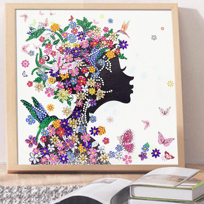 5D DIY Special Shaped Diamond Painting Girl Cross Stitch Mosaic Craft Kit