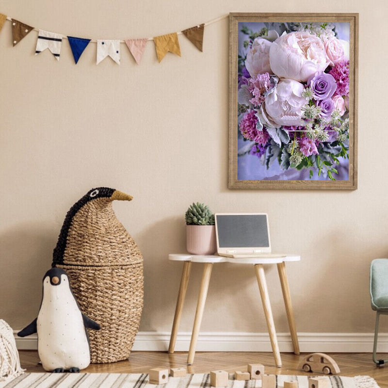 DIY Full Round Drill Diamond Painting Flower Kit Pictures Rhinestones Handicarft