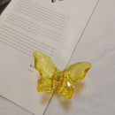 Butterfly Hair Claws Clip Women Korean Transparent Sweet Hairpin (Yellow) Newly