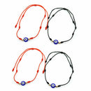 4PCS Black Red Jewelry Women Evil Eye Bracelets Lucky Bracelet Hand Rope Bangles