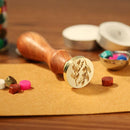 Retro Plant Series Yellow Pear Handle Document Sealing Wax Seal Stamp Post Decor