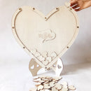 Wedding Wood Heart Shape Signature Guest Book Tabletop Guestbook Drop Box D