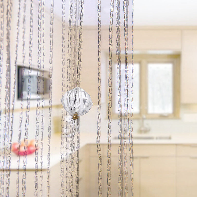 Decorative String Curtain Beads Wall Panel Fringe Room Door Window White Newly