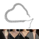 Metal Short Chain Rhinestone Choker Row Diamond Necklace For Women|Girls