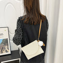 Straw Clutch Handbag Summer Beach Woven Envelope Crossbody Purse (White 1)