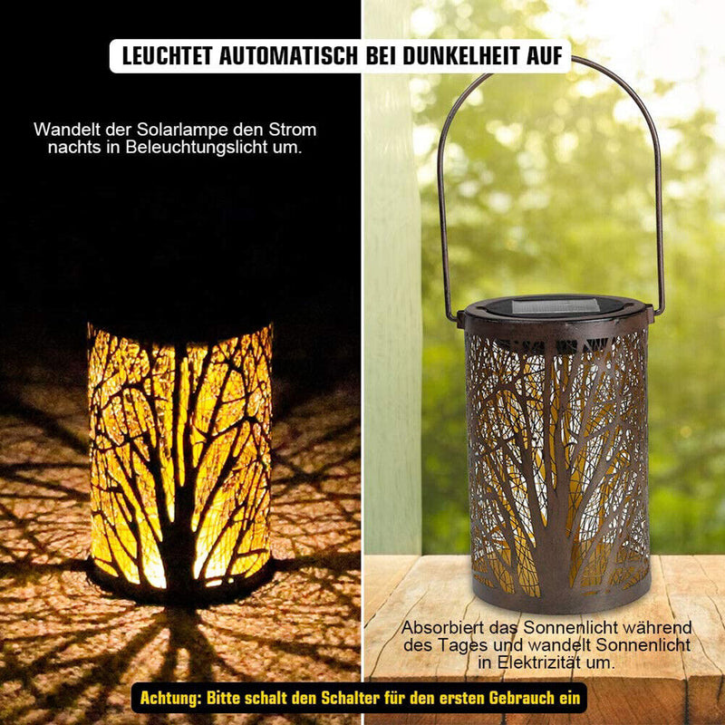 Hollow Maple Leaf Solar LED Lantern Light Path Lawn Patio Hanging Decor Lamp