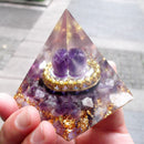 Orgonite Pyramid Amethyst Peridot Healing Crystal Art Energy Generator (A) Newly