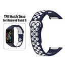 Watch Strap for HUAWEI HONOR Band 6 TPU Wristband (Midnight Blue White) Newly