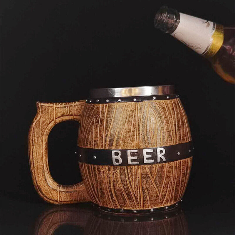 Large Capacity Wood Barrel Tankard Bucket Shaped Beer Bucket Cup Drinkware Newly