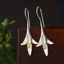 Women Crack Shell Flower Petal Earrings Jewelry Drop Earrings Dangle Stud