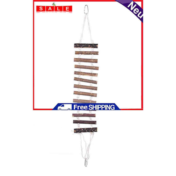 Parrot Bridge Step Ladder, Wood Bird Cage Hammock Swing Toys for Parakeet Budgie