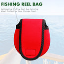 Baitcasting Raft Fishing Reel Bag Wheel Protective Case Storage Pouch (Red)